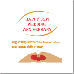 happy 35st wedding anniversary Posters and Art